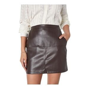 Lulus Edgy Expression Vegan Leather Mini Skirt L